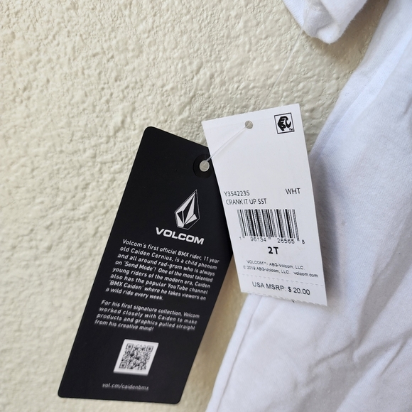 LITTLE BOYS CRANK IT UP SHORT SLEEVE TEE - WHITE VOLCOM SEND MODE - Picture 8 of 10